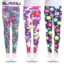 Милые леггинсы для маленьких девочек цветочные леггинсы с принтом Infantil Para Menina, леггинсы для малышей узкие брюки для девочек от 2 до 14 лет детские штаны