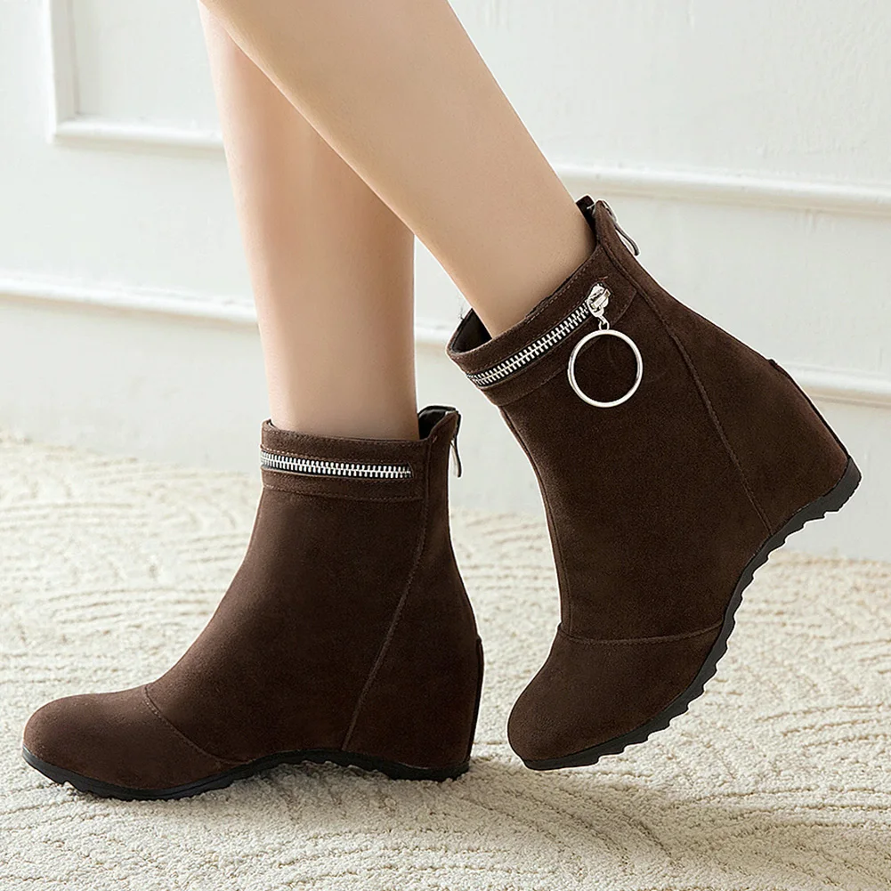 

SARAIRIS 2020 Large Size 43 Flock Height Increasing Comfortable Autumn Winter Boots women's Shoes Woman Female Ankle Boots