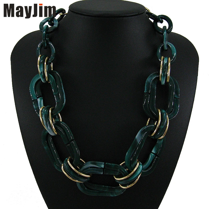 

New Statement Aluminum Chain Natural pattern personalized Necklace Women bohemian Choker Necklaces & Pendants Vintage Fashion