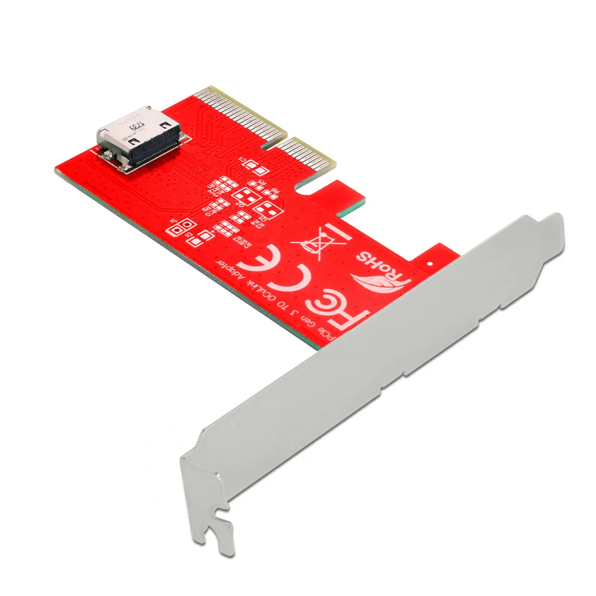 

CYDZ PCI-E 3.0 x4 Express 4.0 to Oculink Internal SFF-8612 SFF-8611 Host Adapter for PCIe SSD with Bracket