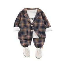 New Spring Autumn Children Gentleman Clothes Baby Boys Girls Suit T Shirt Pants 3Pcs/sets Kids Infant Cotton Casual Sportswear