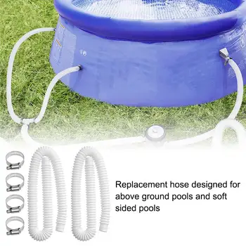 

Replacement Hose For Above Ground Pools Durable Soft Filter Pump Hose With 4 Metal Clamps Swimming Pool Pump Accessories