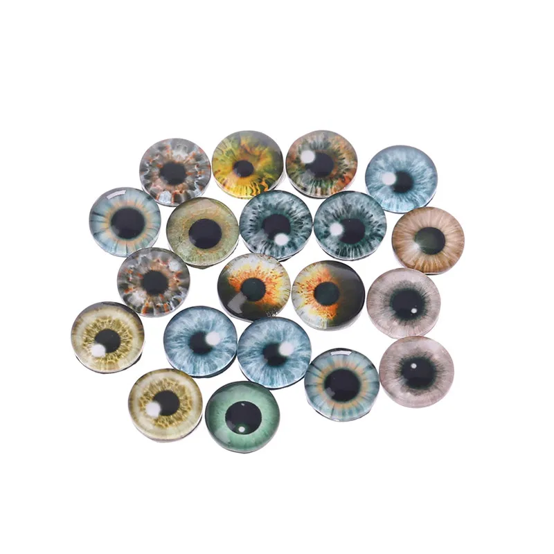 8mm 20 шт стеклянная кукла глаза животные поделки глазные яблоки для глаз динозавра аксессуары для изготовления украшений вручную 8 мм/12 мм/18 мм - Цвет: 8mm