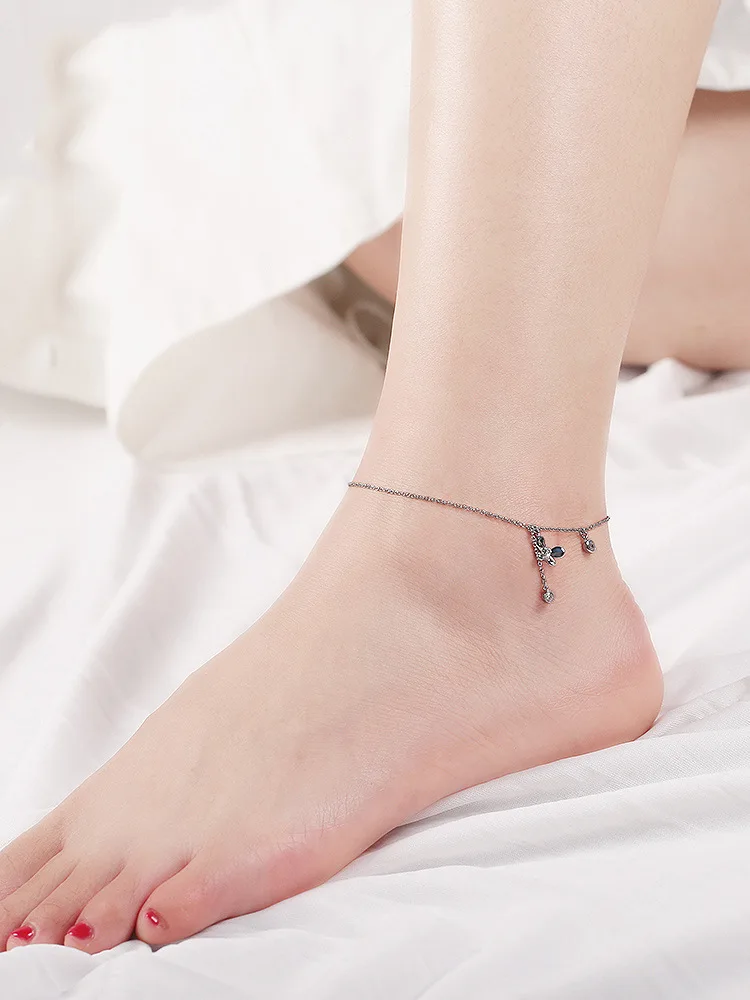 

925 Sterling Butterfly Anklet Delicacy Lucky Foot Chain Creative Cool Foot Ornaments Popular Small Jewelry Europe And America An