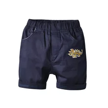 New Style Europe And America Child Pants Shorts Summer BOY'S Tatting Twill Dinosaur Casual Pants Elastic Pants