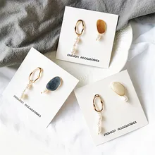 Женские серьги, модные серьги с темпераментом, асимметричные серьги с натуральным жемчугом, модные серьги-гвоздики