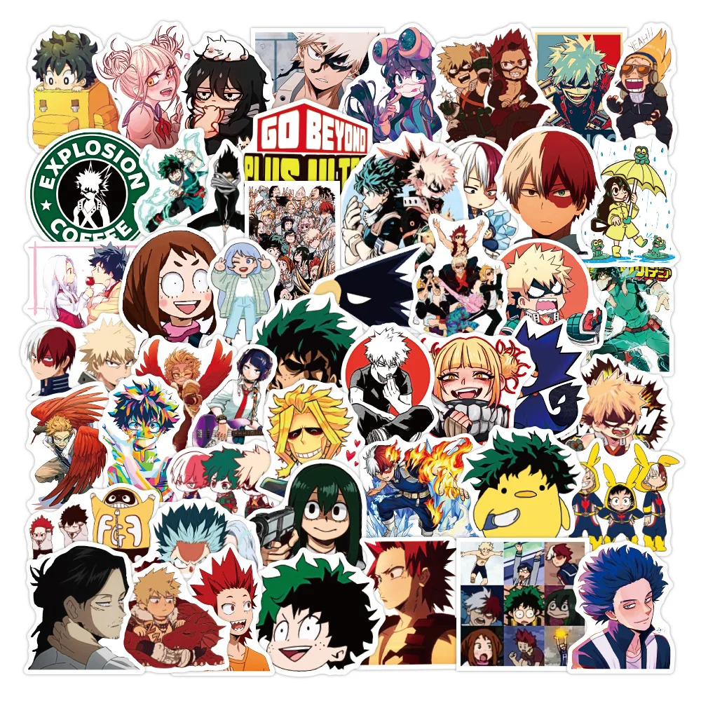 Unids/pack My Hero Academy pegatina para maleta portátil Skateboard nevera teléfono móvil pegatinas de Anime boku no hero academia 100