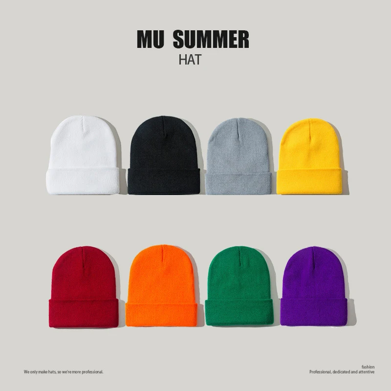 

Catei Karrui Fashion Hats Men Casual Fashion Knit Beanie Hat Winter Hedging Cap Candy Color Winter Hat Women Skullies Beanies