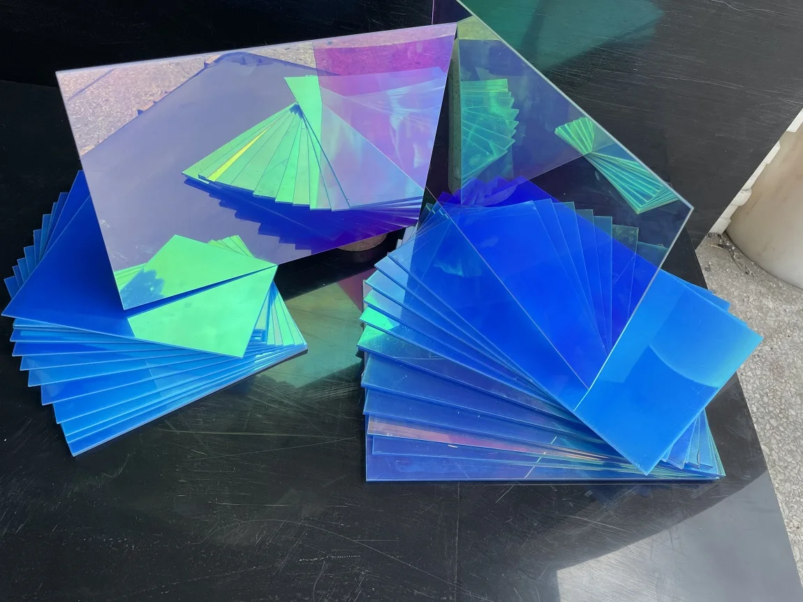 Customize Iridescent Laser Plexiglass PMMA Plastic Sheet Acrylic Board Rainbow Like Color Polymethyl For Advertising/Decoration