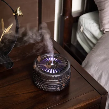 

New Tire Essential Oil Aromatherapy Machine 300Ml Humidifier Ultrasonic Aroma Diffuser Seven Color Automatic Aerosol Dispenser