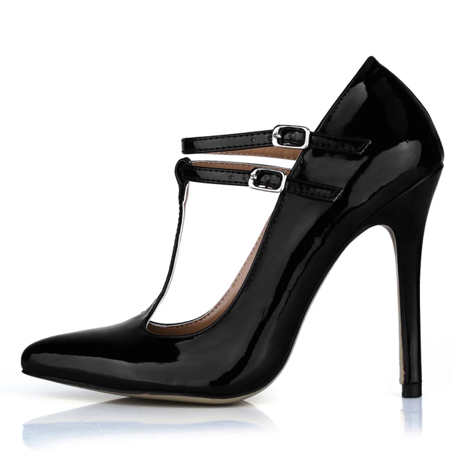 Spring Autumn New 12cm High Heel Pumps Patent Fashion Women Stiletto T-Strap Pointed Toe Sexy Party Dress Lady Shoes 3-i2 Spring Autumn New 12cm High Heel Pumps Patent Fashion Women Stiletto T-Strap Pointed Toe Sexy Party Dress Lady Shoes 3-i2