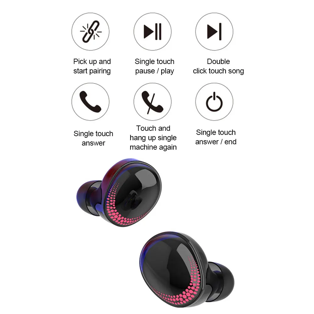 Гарнитура с шумоподавлением, Автоматическое Сопряжение, Bluetooth, беспроводные наушники, музыка, спорт, водонепроницаемый цифровой дисплей, бег, сенсорное управление