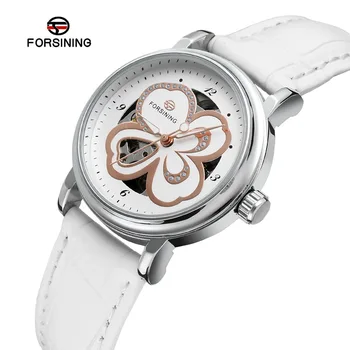 

FORSINING Women Mechanical Watch Luxury Brand Ladies Fashion Leather Dress Watch Waterproof Female Automatic Clock Montre Femme