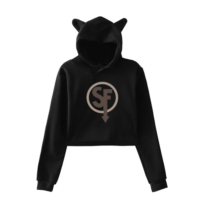 

2019 Hot Sally Face Print Woman Hoodies Pring Autumn Long Sleeve Hooded Lady Sweatshirts Dropshipping Harajuku Cropped Tops