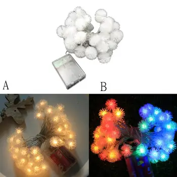 

10LED String Lights Fur ball home Wedding Decoration Fairy Lights #3C09
