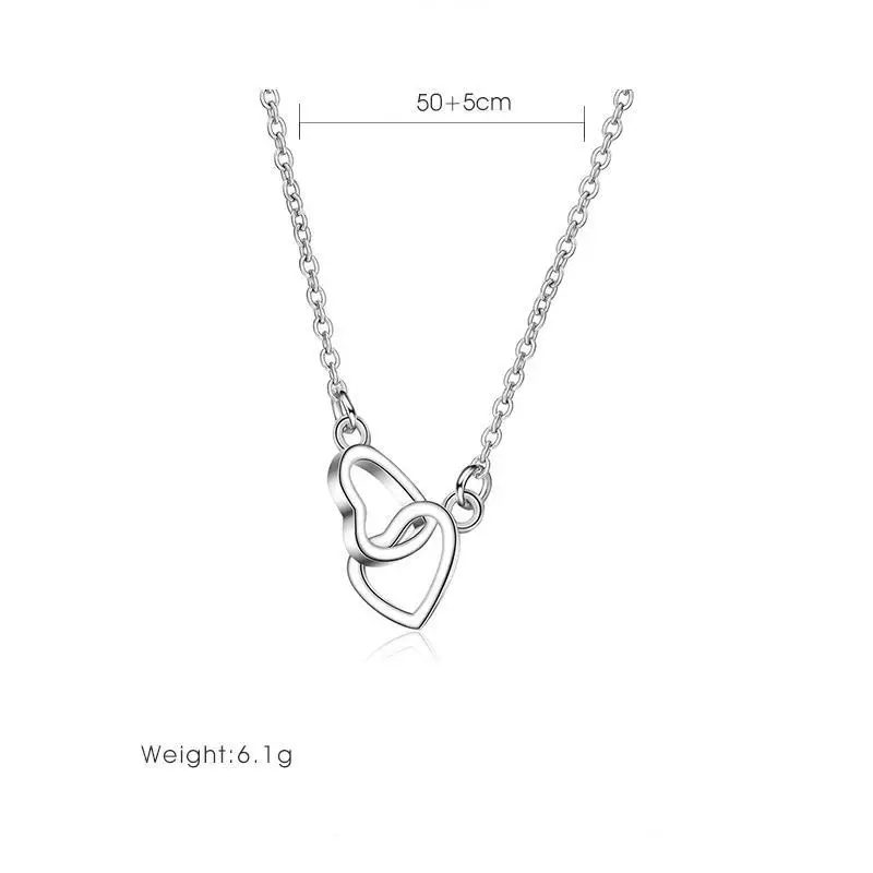 Exquisite Zircon Heart Women's Necklace Simple Romantic Crystal Pendant Gold Silver Color Clavicle Chain Wedding Jewelry 2021 name pendant