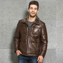 Мужская куртка из натуральной кожи, Натуральная овечья кожа, мужская Тонкая теплая пуховая куртка размера плюс, Chaqueta Cuero Hombre 3358 YY474