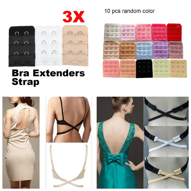 10Pcs Women Bra Extenders Strap 3/4 Buckle 3/4 Row Extension Adjustable Belt Buckle Accessories XRQ88