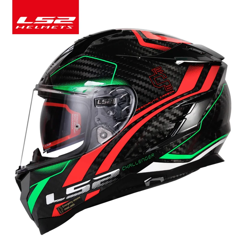 Asli LS2 Penantang Wajah Penuh Moto Bersepeda Helm LS2 FF327 Serat Karbon  Casco Moto Capacete|Helm| - AliExpress
