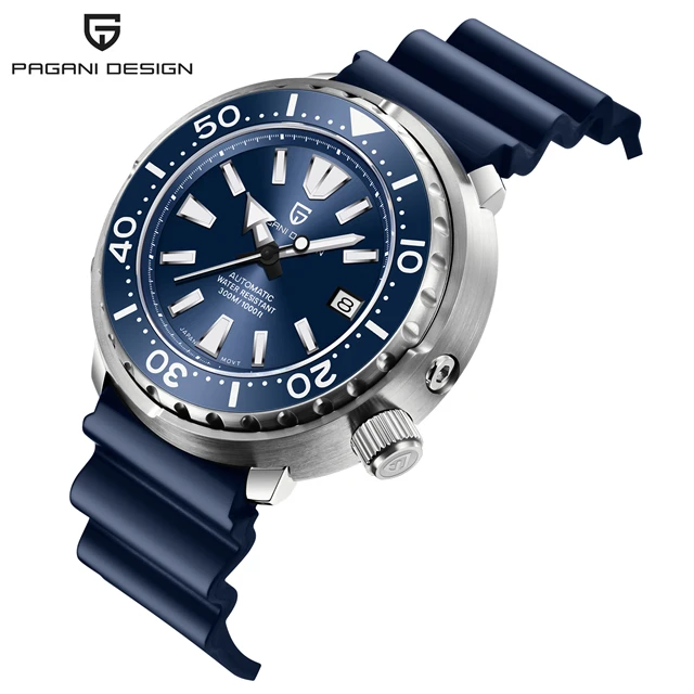 PAGANI DESIGN New 45MM Tuna Diving Wristwatch Men's 300M Waterproof Mechanical Automatic Watches Ceramic Bezel Relogio Masculino 