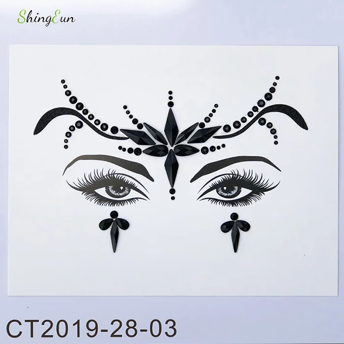Nissi 1PC Flash Gems Waterproof Face Eye Tattoo Women Fashion Festival Party Makeup Body Jewel Temporary Tattoos - Цвет: 28-03