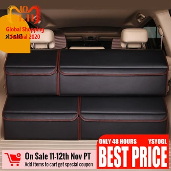 

Car Trunk Box Storage Bag Organizer Foldable Pu Leather Car Trunk Sundries Storage Box Folding Cargo Storage Stowing Tidying