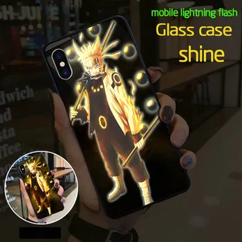 

Naruto Venom Flashing light Luminous shine Case For iPhone 6 7 8 Plus spider man Back Cover For iPhone XS MAX XR X Phone Case