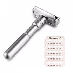 Adjustable Double Edge Classic Safety Razor For Man Shaving Razor With 5pcs Blades Mild to Aggressive 1-6 File trimmer for men