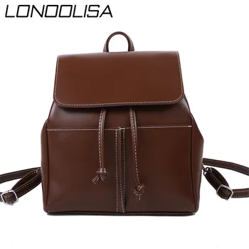 

Fashion Ladies Casual Leather Backpacks School Bags For Teenage Girls Large-capacity Backpack Retro Shoulder Bag Dirt-resistant