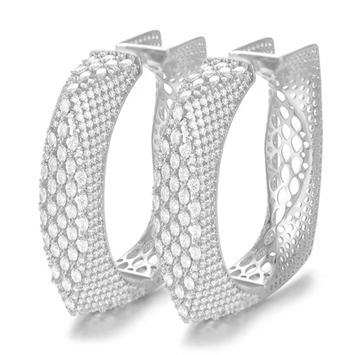 Silver Missvikki Дубай, Африканский стиль, Россия, роскошные серьги-кольца для модных благородных женщин невесты, свадебные танцовщицы, вечерние ювелирные изделия, великолепные - Окраска металла: Silver