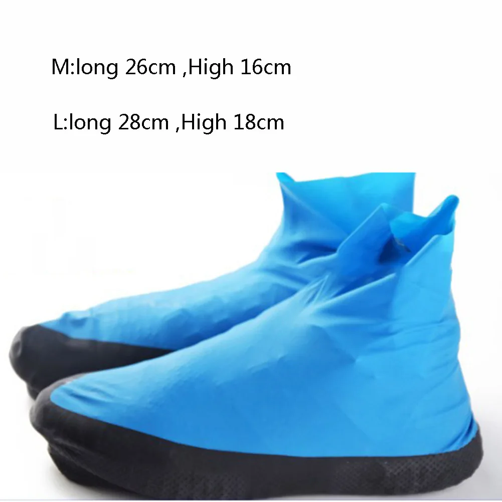 1 Pair Outdoor Latex Shoe Cover Cycling Rain Shoes Boot Covers Reusable Waterproof Thickening Non-slip Wear Foot Cover Protect