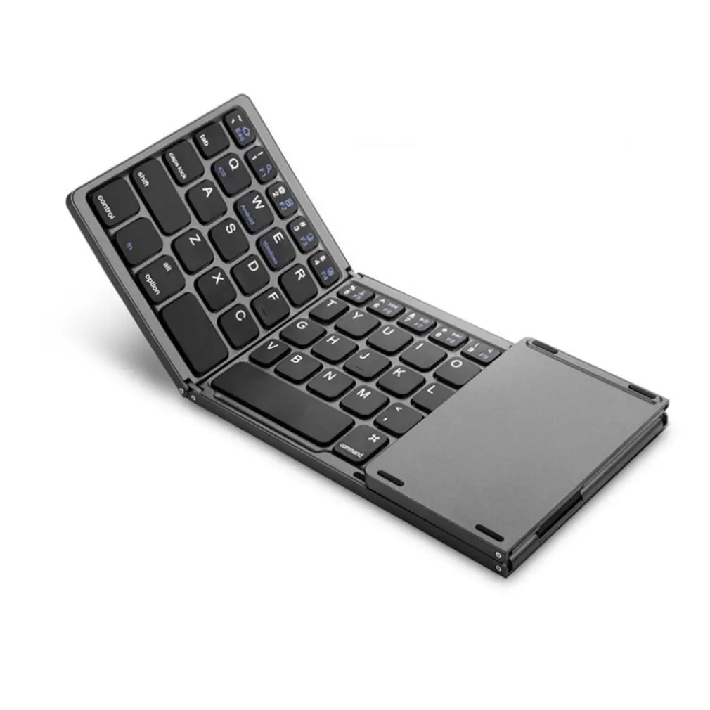 Мини складная клавиатура Bluetooth складная беспроводная клавиатура с тачпадом для ноутбуков планшетных ПК мобильных телефонов - Цвет: 1