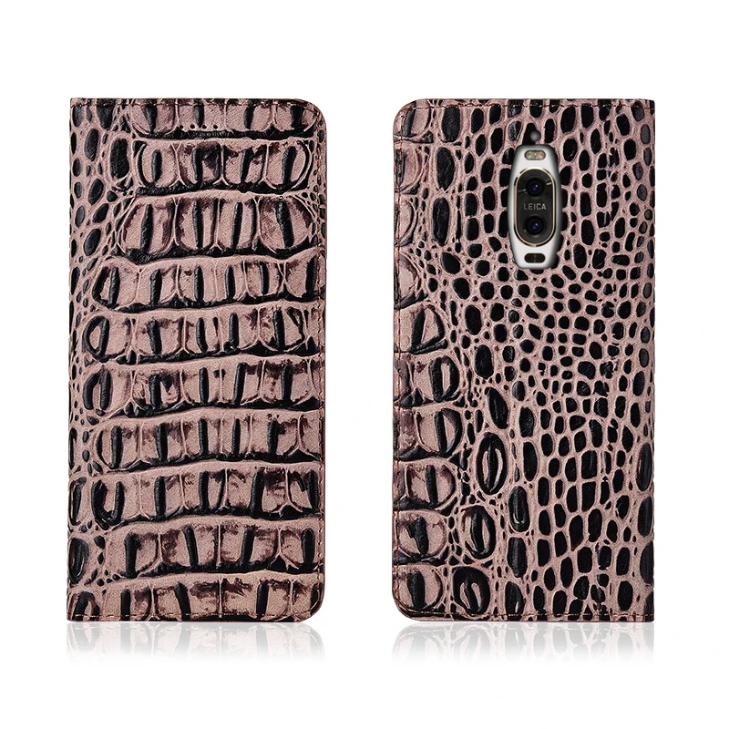

Crocodile Back Pattern Genuine Real Leather Magnetic Flip Phone Bag For Huawei Mate 9 Pro/Huawei Mate 9 Phone Case Coque Funda