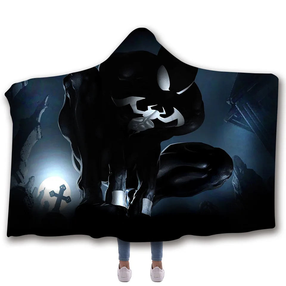 Флисовое одеяло с капюшоном и 3D-принтом героя из фильма; зимнее теплое Флисовое одеяло кораллового цвета для детей и взрослых - Цвет: 4