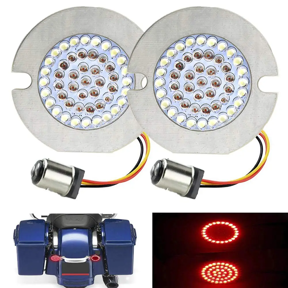 

3 1/4" LED Turn Signals Kit Flat Style Rear 1157 LED Turn Signal Light For Harley Davidson Electra Glide Road King Heritage