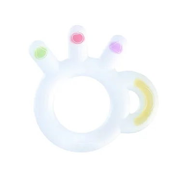 

Baby Rattle Teether Infant Molar Tooth Care Food Grade Silicone Massage Teething Toys OK-shaped Design Baby Supplies