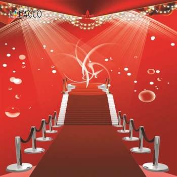 

Laeacco Red Carpet Stage Birthday VIP Party Photophone Photo Backgrounds Photography Backdrops Bubble Corridor Bokeh Photozone