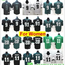 Женские рубашки из джерси с принтом Philadelphia Carson Wentz Brian Dawkins Nick Foles Fletcher Cox Vapor Untouchable Limited