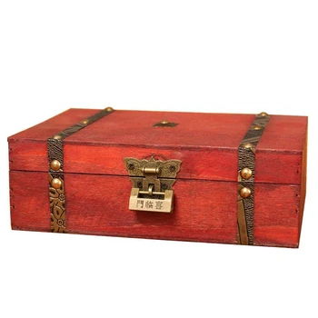 

Vintage Wooden Trinket Jewelry Storage Box Treasure Case Organizer