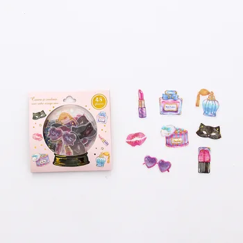 

48pcs /Pack Hot Stamping Lady Cosmetic Decorative Stickers DIY Stick Label Diary Notebook Decor
