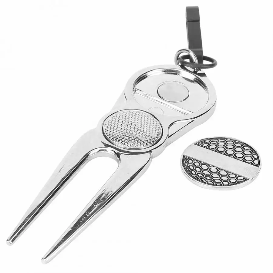 

Golf Divot Repair Tool Zinc Alloy Golf Divot Repair Tool with Magnetic Marker Line for Training Practicing Golf Training Tools