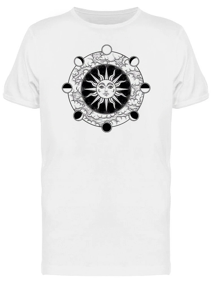 Винтажная Мужская Футболка Sun Night Moon Phases модная брендовая футболка|Футболки| |