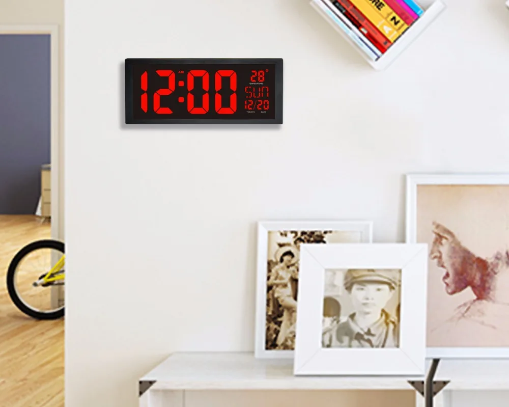  HD LED large screen wall clock Home desktop calendar clock Daylight saving time function LED electr - 32819435529