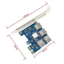 Adaptateur PCIe 1 à 4 pci express 16X slot Riser, carte PCI E 1X vers externe 4 PCI e USB 3.0, multiplicateur pour mineur de Bitcoin