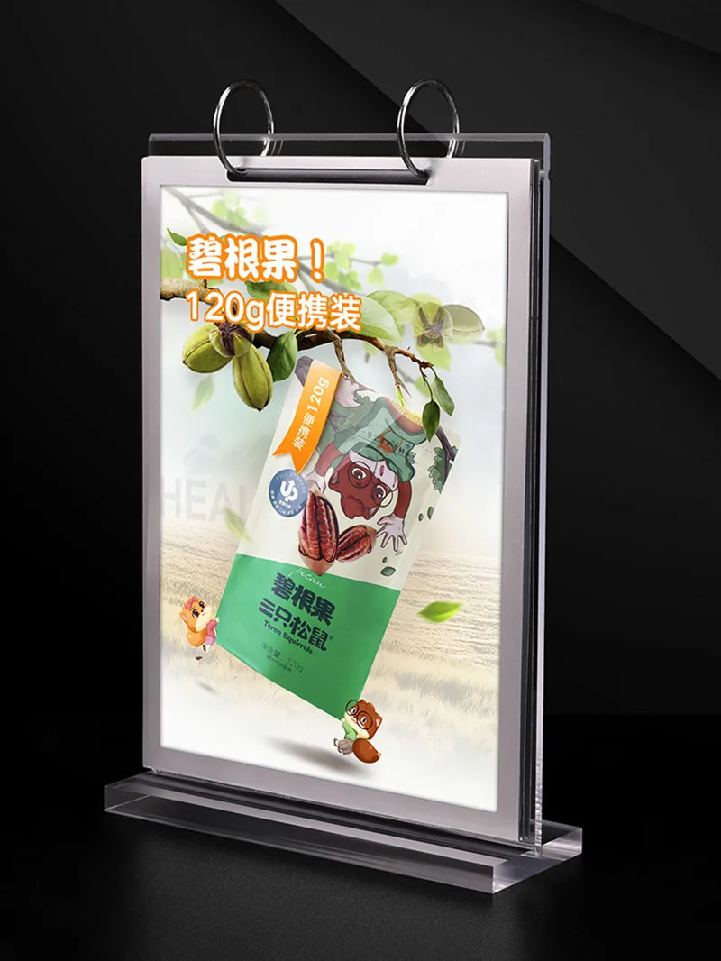 Set Di 6 Espositori Da Tavolo A4 In Acrilico Con Base In Legno A T – Doppia Faccia Per Menu, Poster E Cartelli, Perfetti Per Ristoranti
