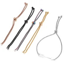 2 шт. регулируемые из нержавеющей стали золотые слайды удлинительные цепочки с шариковыми концами никель не содержит свинец Бесплатный браслет шармы разъемы