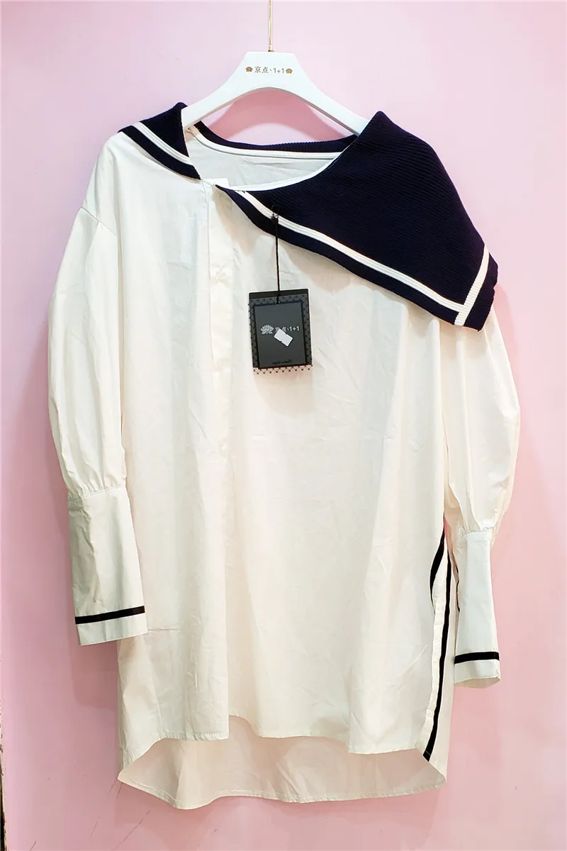 SuperAen 2020 Autumn New Irregular Sailor Collar