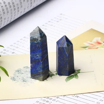 

1PC Natural Crystal Lapis Lazuli Crystal Dot Hexagonal Quartz Crystal Mineral Ornament Modern Home Decoration DIY Gift Ornament