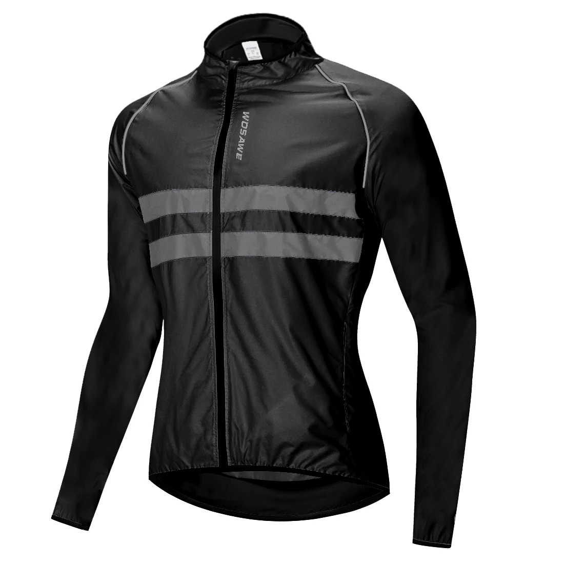 thumbnail image 1 of WOSAWE - Chaqueta cortavientos ultraligera para ciclismo, reflectante, para hombre, resistente al viento, para bicicleta de montaña, para correr, 1 of 5
