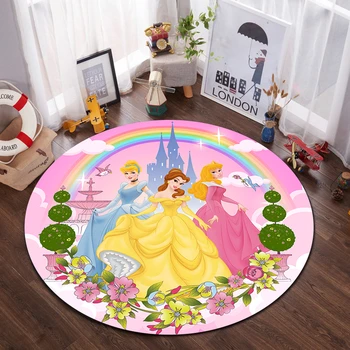 

Disney Princess Baby Playmat 100x100cm Mats Anti Slip Printed Pattern Rug for Bathroom Door Living Room Gift Girls Rug